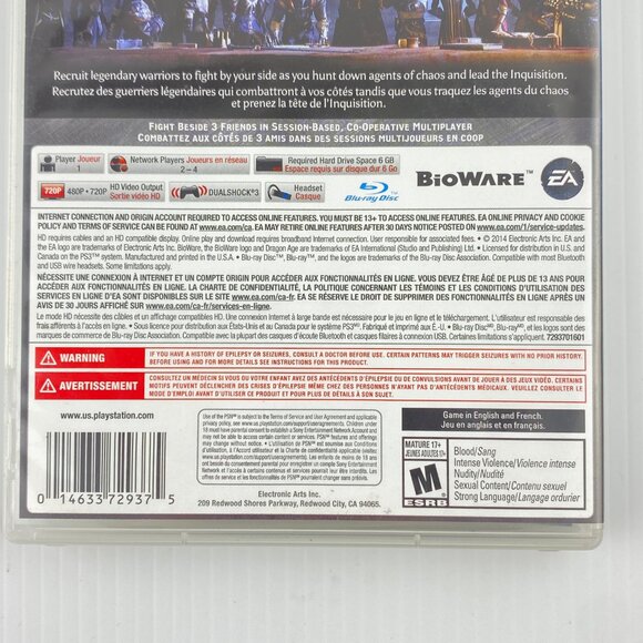 Dragon Age Inquisition PS3 Video Game 2014 Case Booklet Disc Rated Mature - Picture 4 of 7